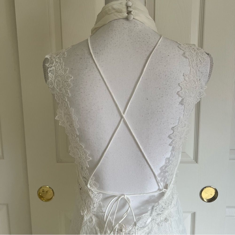 For Love & Lemons Nicola Lace Bridal Gown White Medium / Large NEW MSRP $648 - Picture 10 of 14